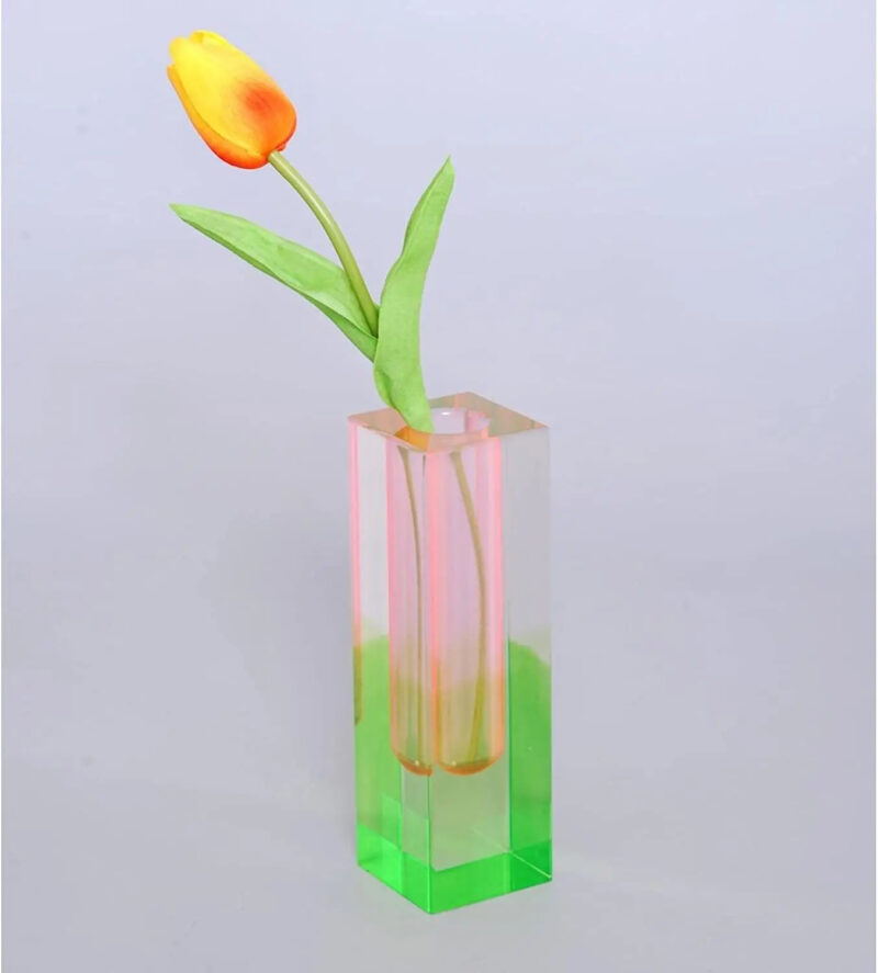 Acrylic Bud Vase in Colour | Grounded Green | Lifted+