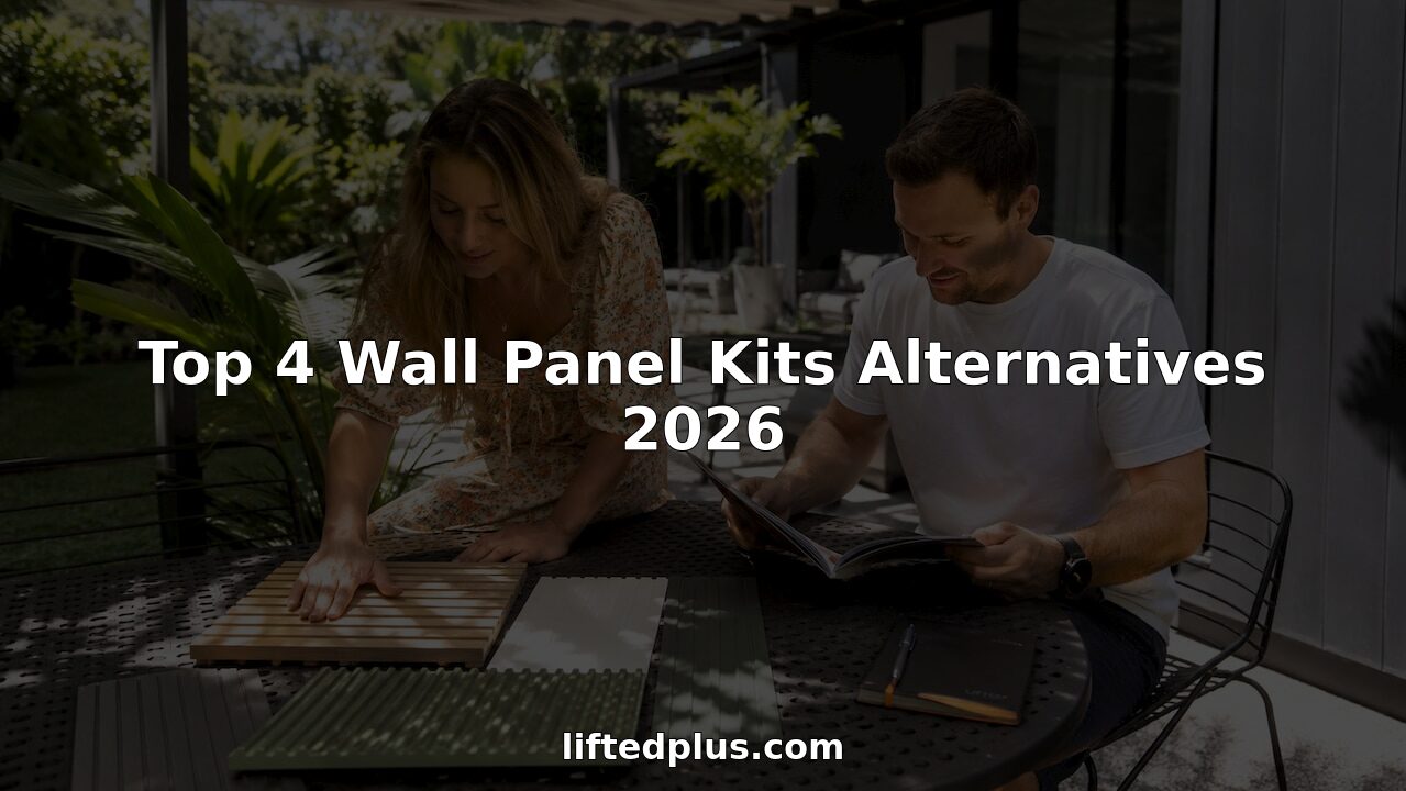 Couple reviewing wall panel samples at home