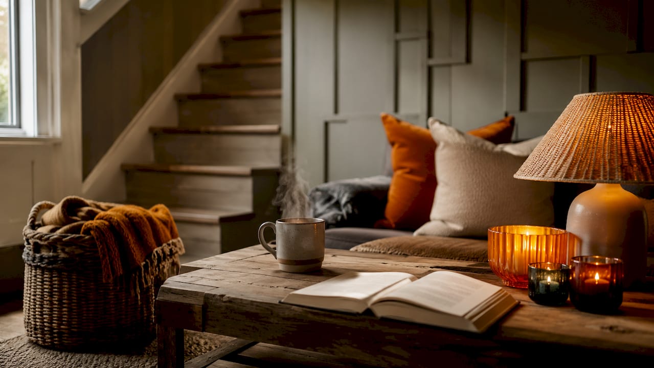 Ways to enhance home ambiance: your 2026 guide 2 Close-up of candles and lamp creating soft ambiance