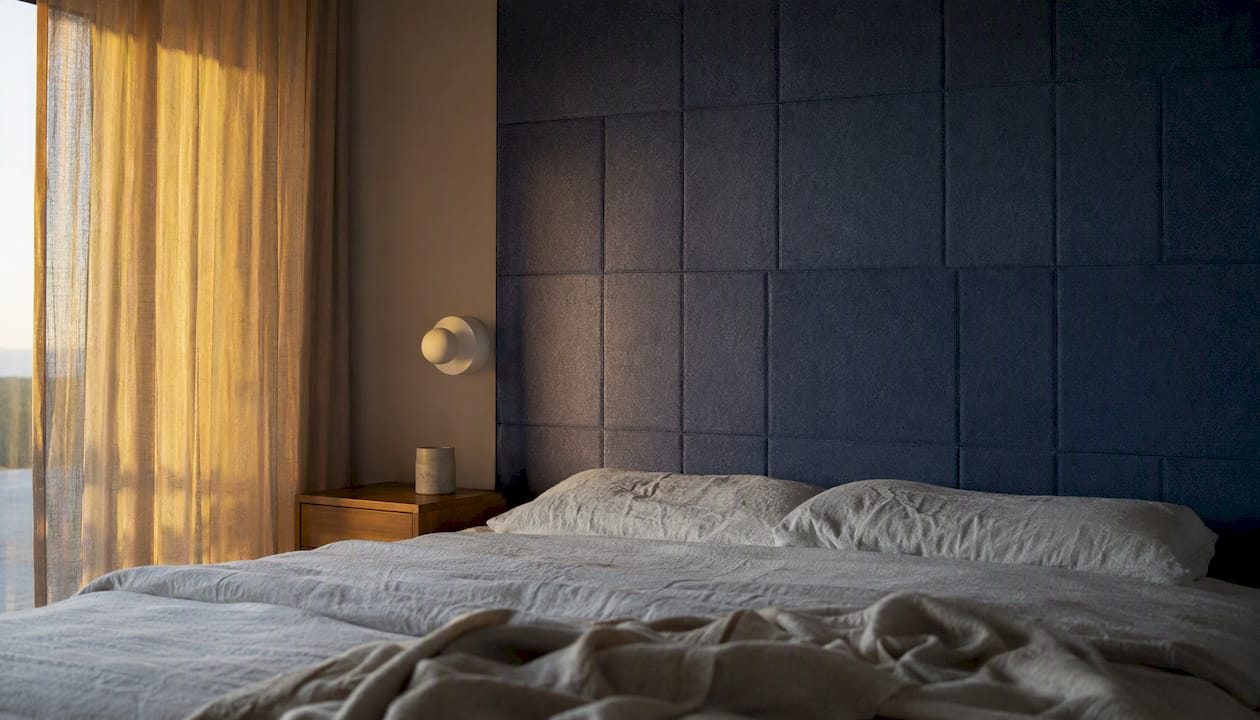 Removable wall panel ideas for NZ renters in 2026 3 Bedroom with terracotta felt panel headboard