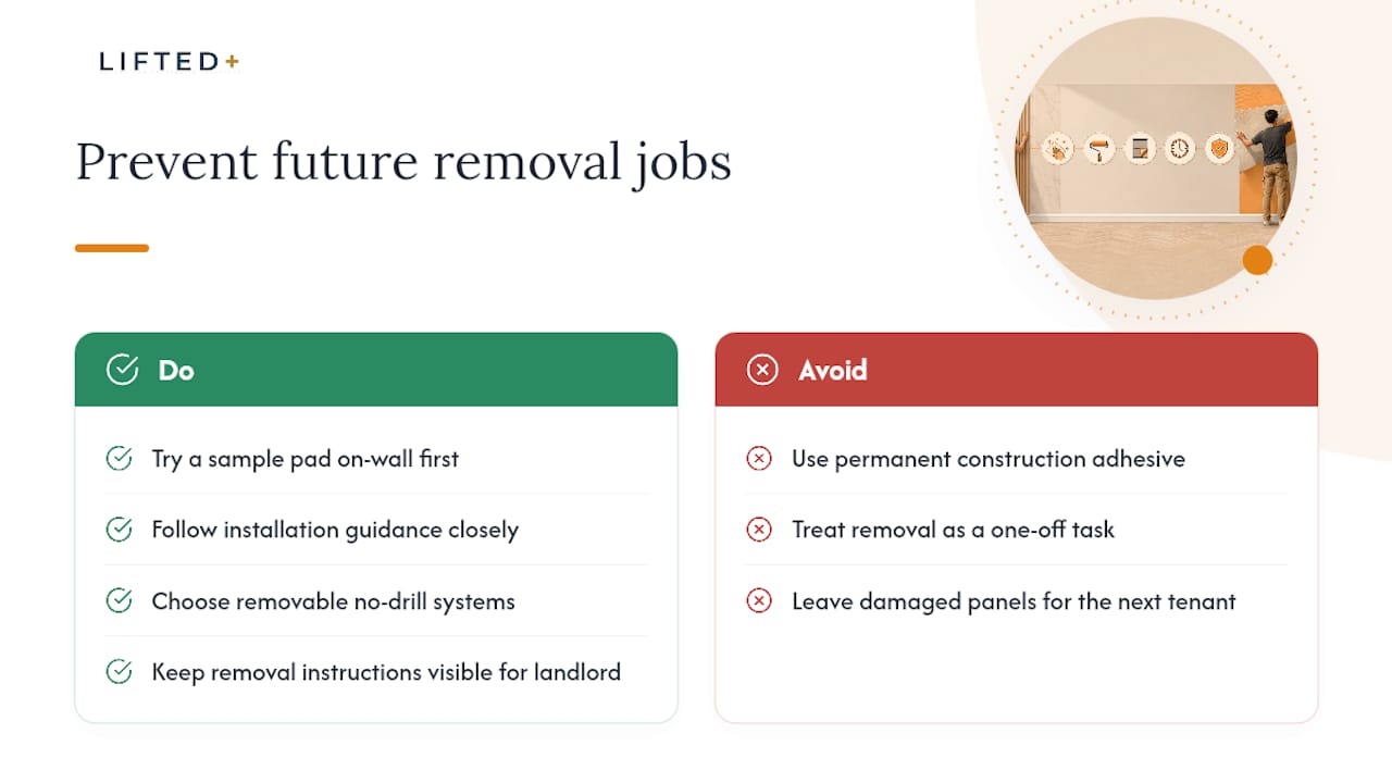 How to remove adhesive wall panels without wrecking the wall 3 Why we'd rather you never do this job twice — overview diagram