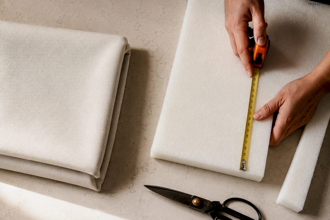 Renters' No Drill Modular Headboards: Color Led DIY and DwellForms™ 2 Hands cutting foam for upholstered panels