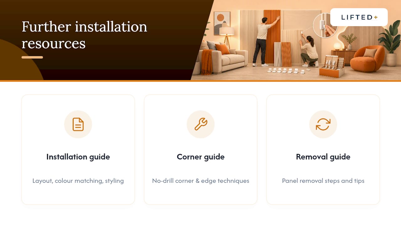 Extend Wall Panels Without Drilling: Renter Safe DwellForms™ Kits 4 Where to go for more on installation and finishing — overview diagram