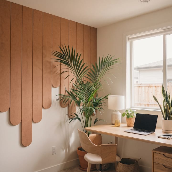 Weekend Color Blocking Decor for Renters: Paint or No Drill Panels 3 DwellForms™ Linear Feature Wall Panels Kit