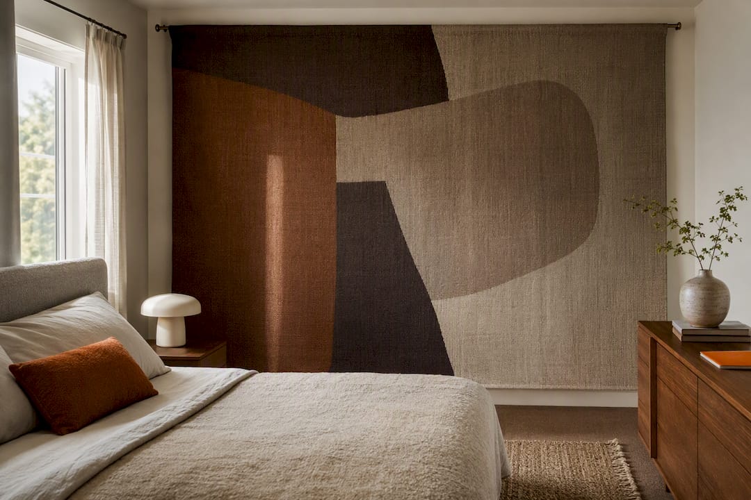 NZ Renters: Colour Led Move in Walls That Protect Your Bond 3 Tapestry softening sound in rental bedroom