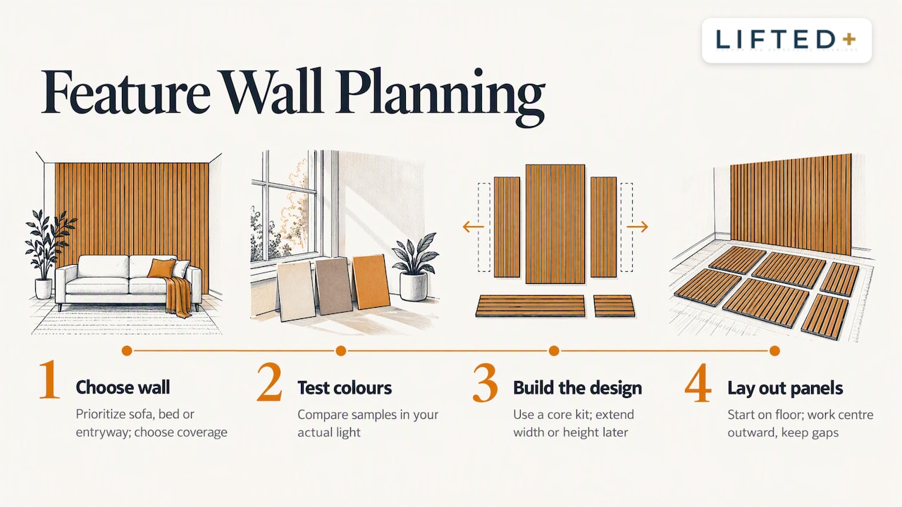 Flexible Decor for Renters: 7 Color Ideas, Including Removable Wall Panels 3 7. Planning a feature wall with modular kits — overview diagram