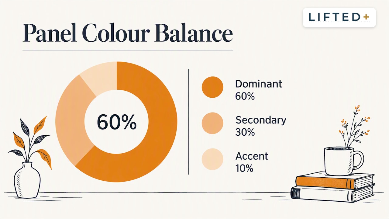Mixing Panel Colours: A Renter's Guide to Palettes That Work 2 Start with a hierarchy: the 60-30-10 idea — overview diagram