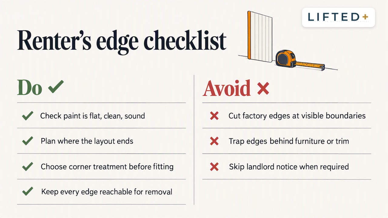 How to Finish Panel Edges for a Clean, Considered Look 3 A renter's edge checklist — overview diagram